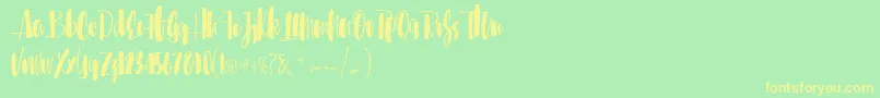 Sunbreath Font – Yellow Fonts on Green Background