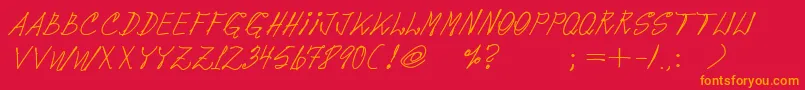 Pops08Regular Font – Orange Fonts on Red Background