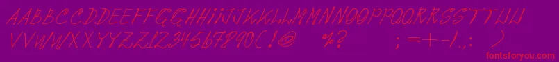 Pops08Regular-Schriftart – Rote Schriften auf violettem Hintergrund