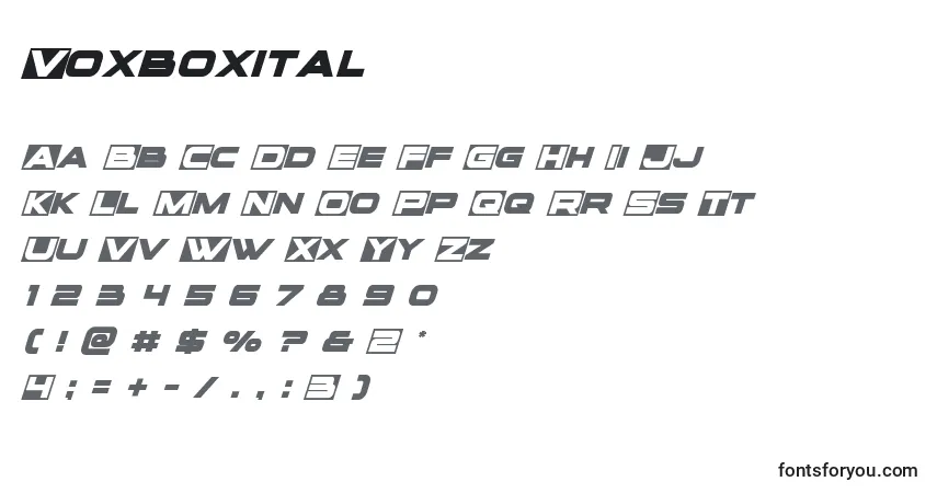 Voxboxital Font – alphabet, numbers, special characters