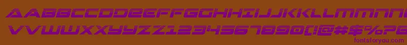 Strikelordhalfital Font – Purple Fonts on Brown Background