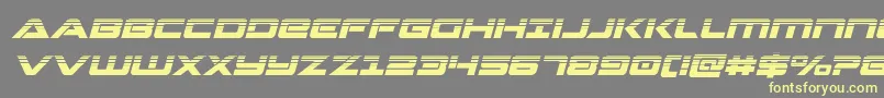 Strikelordhalfital-Schriftart – Gelbe Schriften auf grauem Hintergrund