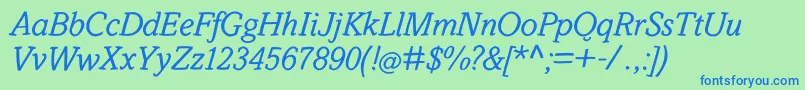 SlabstickOblique Font – Blue Fonts on Green Background