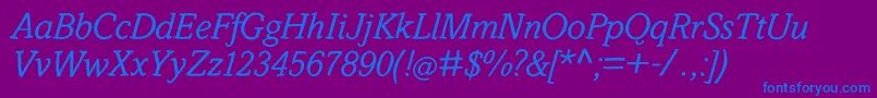 Шрифт SlabstickOblique – синие шрифты на фиолетовом фоне