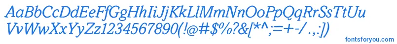 Шрифт SlabstickOblique – синие шрифты на белом фоне