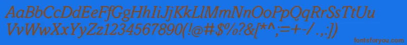 SlabstickOblique Font – Brown Fonts on Blue Background