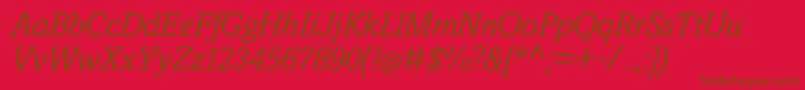 SlabstickOblique Font – Brown Fonts on Red Background