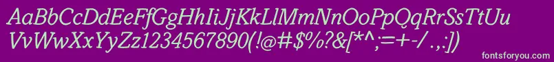 Шрифт SlabstickOblique – зелёные шрифты на фиолетовом фоне
