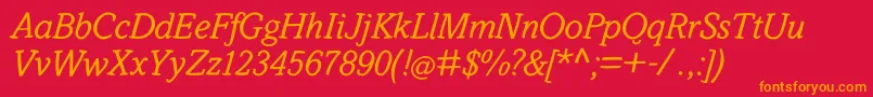 SlabstickOblique Font – Orange Fonts on Red Background
