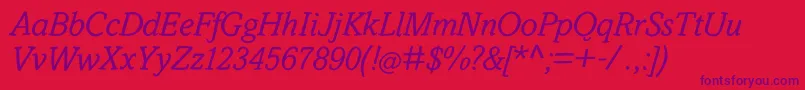 SlabstickOblique Font – Purple Fonts on Red Background