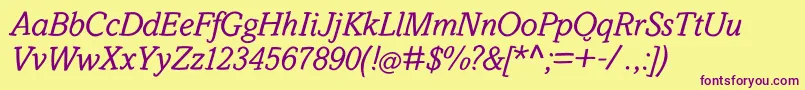 SlabstickOblique Font – Purple Fonts on Yellow Background