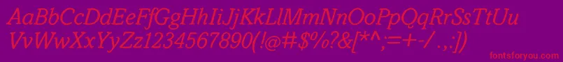 Шрифт SlabstickOblique – красные шрифты на фиолетовом фоне