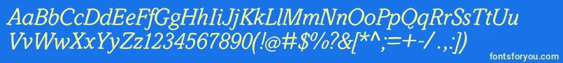 SlabstickOblique Font – Yellow Fonts on Blue Background