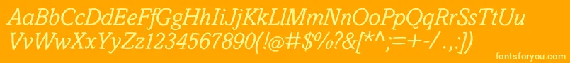 フォントSlabstickOblique – オレンジの背景に黄色の文字