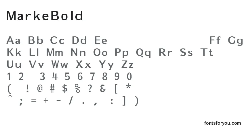 Czcionka MarkeBold – alfabet, cyfry, specjalne znaki