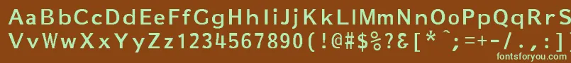 Czcionka MarkeBold – zielone czcionki na brązowym tle