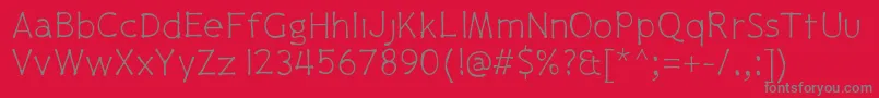 Pajamapantslight Font – Gray Fonts on Red Background