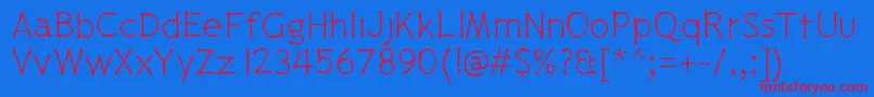 Pajamapantslight Font – Red Fonts on Blue Background