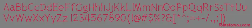 Pajamapantslight-Schriftart – Rote Schriften auf grauem Hintergrund