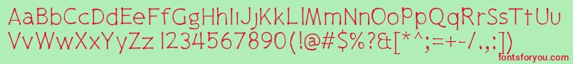 Pajamapantslight Font – Red Fonts on Green Background