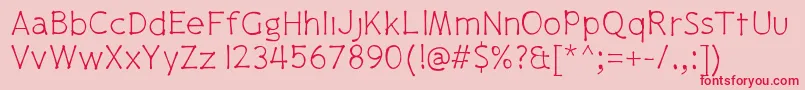 Pajamapantslight Font – Red Fonts on Pink Background