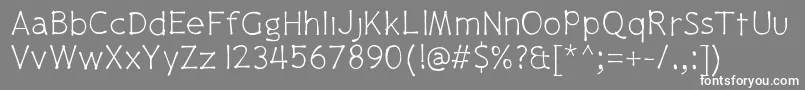 フォントPajamapantslight – 灰色の背景に白い文字