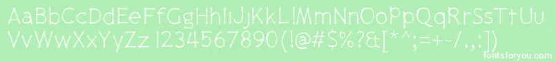 Pajamapantslight Font – White Fonts on Green Background