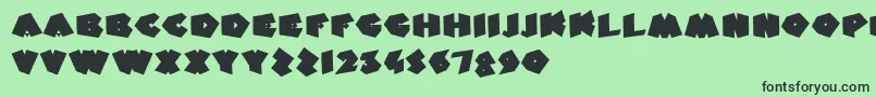 FatFantasy Font – Black Fonts on Green Background