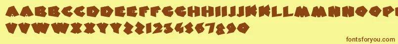 FatFantasy Font – Brown Fonts on Yellow Background