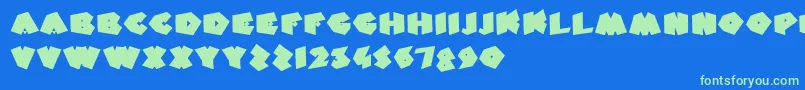 FatFantasy Font – Green Fonts on Blue Background