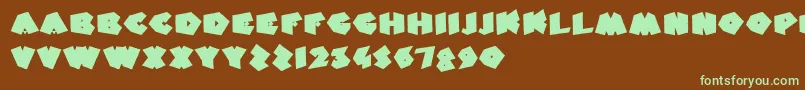 FatFantasy Font – Green Fonts on Brown Background