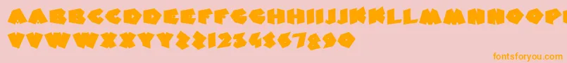 FatFantasy Font – Orange Fonts on Pink Background