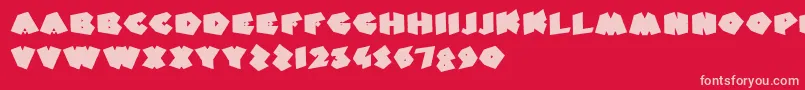 FatFantasy Font – Pink Fonts on Red Background