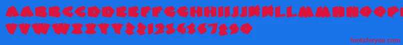 FatFantasy-Schriftart – Rote Schriften auf blauem Hintergrund