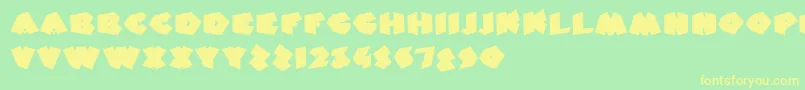 FatFantasy Font – Yellow Fonts on Green Background