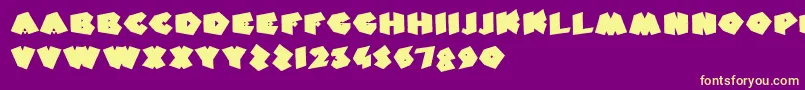 FatFantasy Font – Yellow Fonts on Purple Background