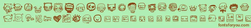 Pixopopmonstalove Font – Brown Fonts on Green Background