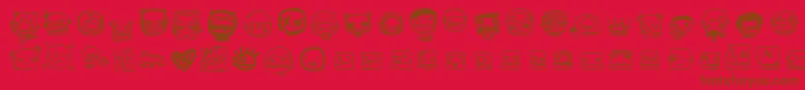 Fonte Pixopopmonstalove – fontes marrons em um fundo vermelho