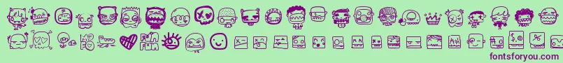 Pixopopmonstalove Font – Purple Fonts on Green Background