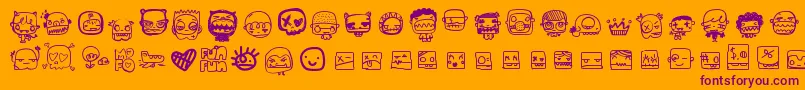 Pixopopmonstalove Font – Purple Fonts on Orange Background