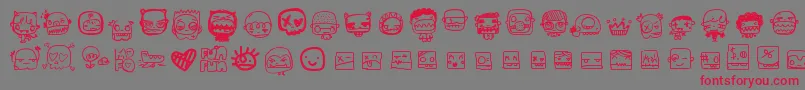 Fonte Pixopopmonstalove – fontes vermelhas em um fundo cinza