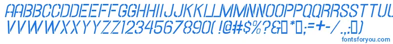 Czcionka Hallandalestencilitalic – niebieskie czcionki