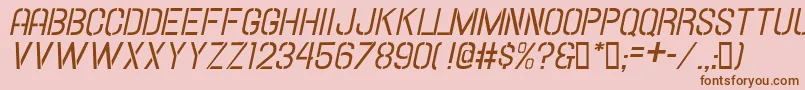 Hallandalestencilitalic Font – Brown Fonts on Pink Background