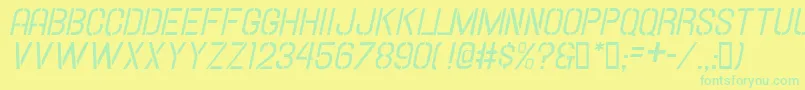 Fonte Hallandalestencilitalic – fontes verdes em um fundo amarelo