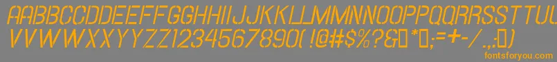 Hallandalestencilitalic Font – Orange Fonts on Gray Background