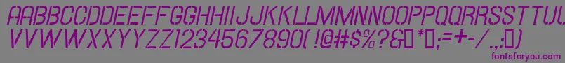fuente Hallandalestencilitalic – Fuentes Moradas Sobre Fondo Gris
