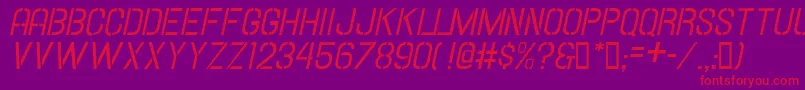 fuente Hallandalestencilitalic – Fuentes Rojas Sobre Fondo Morado