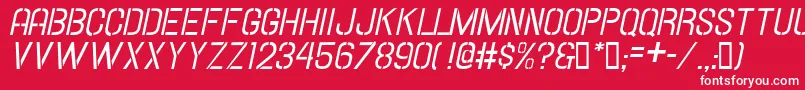 Hallandalestencilitalic Font – White Fonts on Red Background