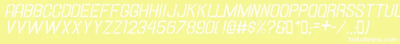 Hallandalestencilitalic Font – White Fonts on Yellow Background