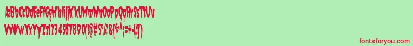 Jaunty Font – Red Fonts on Green Background